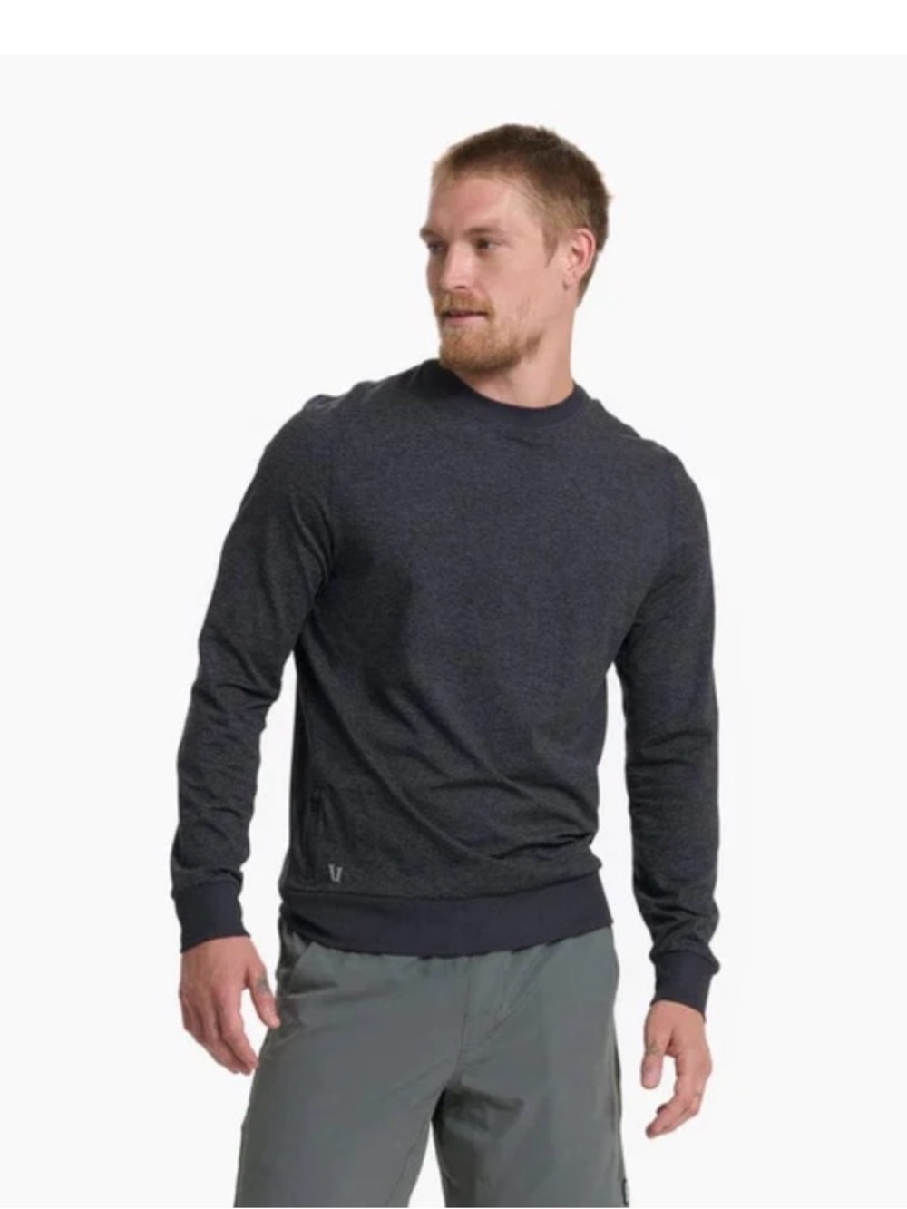 Vuori Ponto Performance Crew Heathered Grey Sz XXL